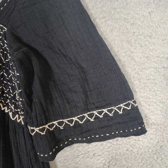 Free People I'm The One Maxi Dress Women's Medium Black Flounce Smocked Boho - Picture 7 of 12